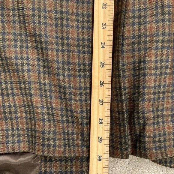 Hart Schaffner Marx Blazer Mens 40R Brown Plaid Gold Trumpeter Loro Piano Italy